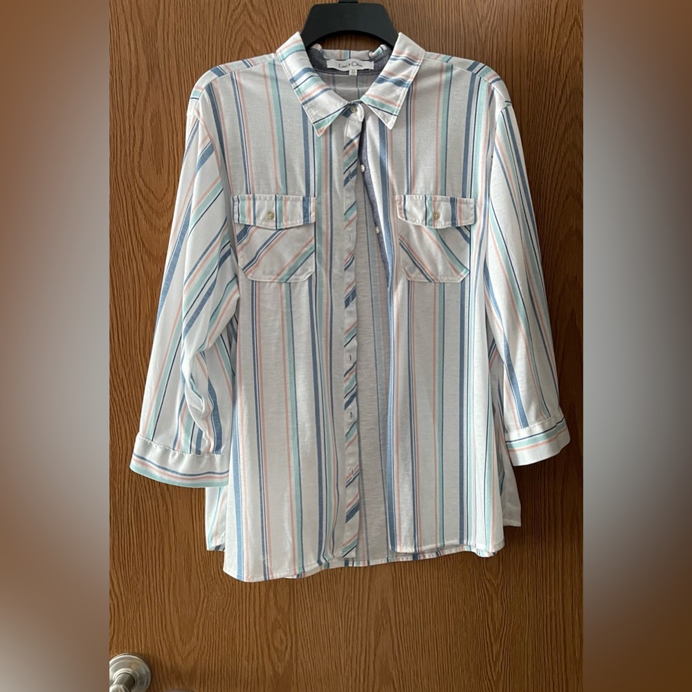 Eden & Olivia Striped Button Down
